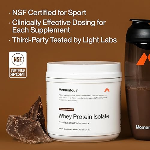 Miniatura 6 de Momentous Essential - Proteína de suero en polvo alimentada con pasto  0.71 oz de proteína aislada de suero  Certificado NSF para deporte  Sin