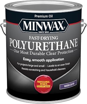 Minwax Fast-Drying Polyurethane 350 VOC, Warm Satin, Clear, 1 Gallon