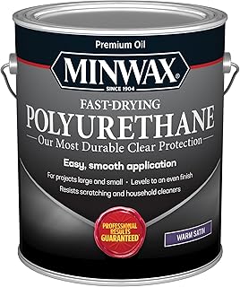 Minwax Fast-Drying Polyurethane Protective Wood Finish, 350 VOC, Clear Satin, 1 Gallon