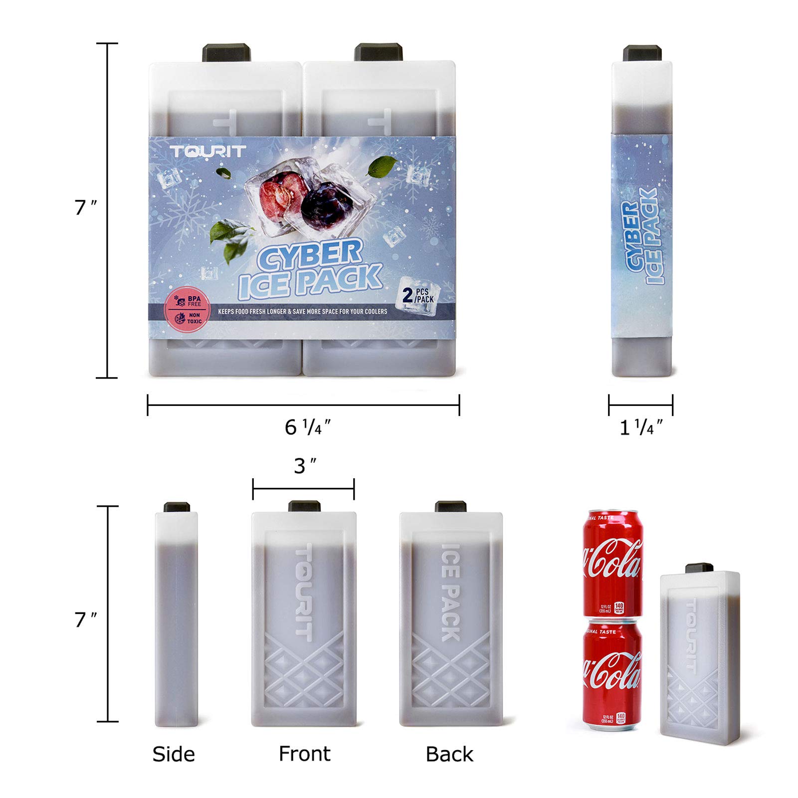 Snapklik.com : TOURIT Reusable Ice Packs For Coolers Long Lasting ...