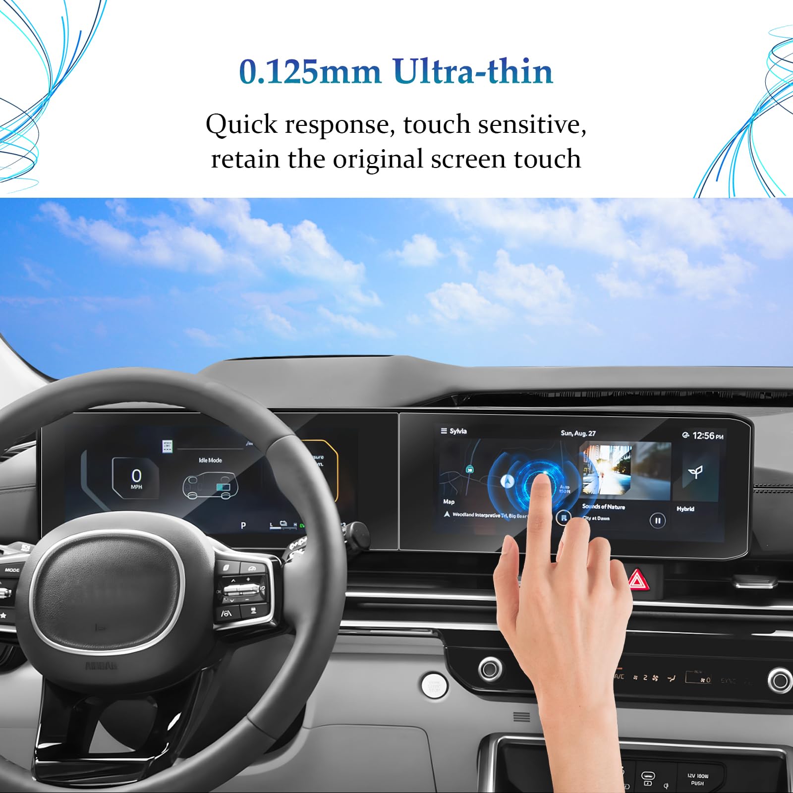 SKTU 4PCS for 2025 2026 Kia Carnival Accessories Screen Protector for 2025 2026 Kia Carnival (LX/LXS/EX/SX/SX Prestige) 12.3-Inch Navigation & 12.3-Inch Instrument Screen [Ultra Clear, Anti-Glare&Scratch] Kia Carnival 2025 2026 Accessories