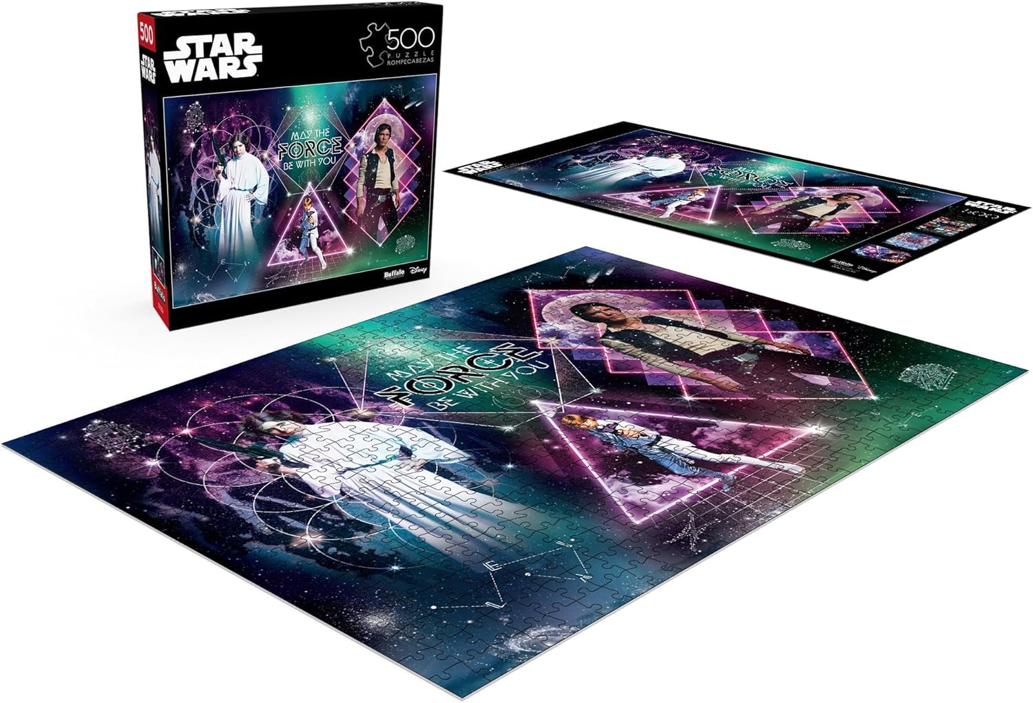 Buffalo Games - Star Wars - Galactic Trio - Puzzle da 500 pezzi per adulti impegnativo puzzle perfetto per serate di gioco - 500 pezzi Dimensioni finite è 21,25 x 15,00