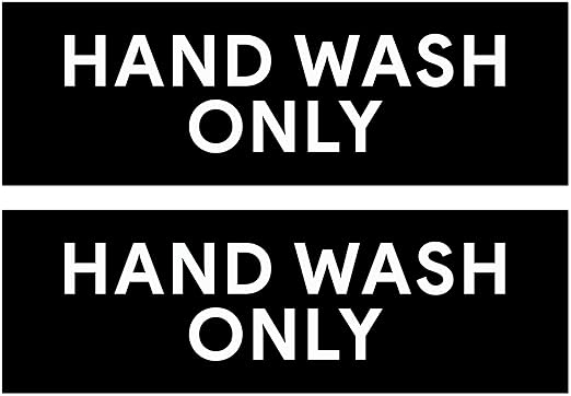 Hand Wash Only Sticker Signs | Workplace Hygiene Reminder for Restaurants, Commercial Kitchens, Hospitals, Clinics, and Medical Facilities (Pack of 2)