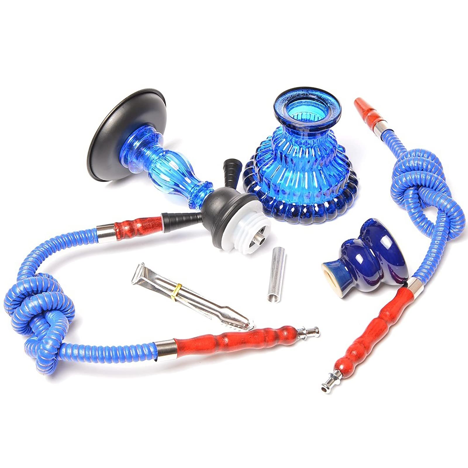 Hookah Acrílico De Lujo Premium, 2 Casquías De Manzana, Con Kits De Cachimba, Adecuado Para Familias, Bares, Clubes, Bodas, Fiestas, Etc, Es Un Regalo Muy Romántico