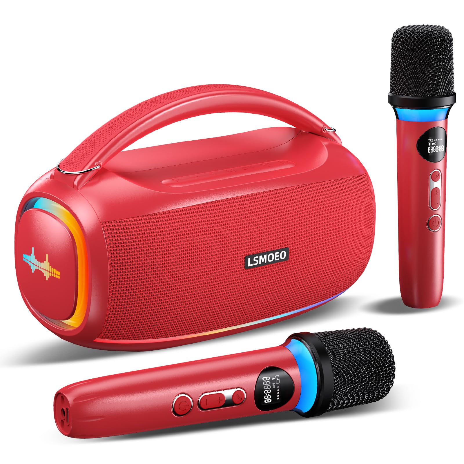 Máquina de Karaoke para Adultos y niños, micrófono de Karaoke inalámbrico Bluetooth 2 portátil con Soporte/USB/Tarjeta TF/Entrada Auxiliar, Sistema de Altavoces PA IPX5 para Fiesta en casa, Picnic