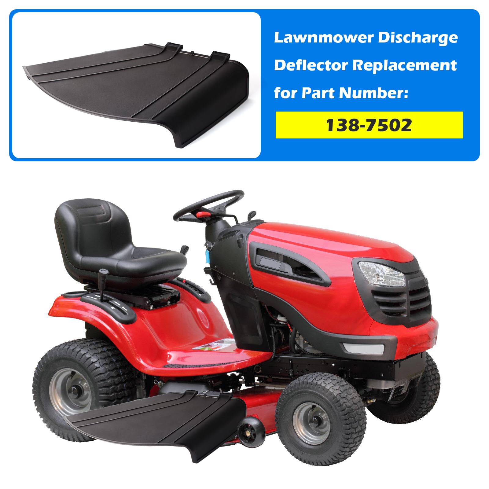138-7502 - Protector deflector de cortacésped compatible con QZE725GKC42200 QZE725GKC50200 QZS735GKC54200, para cortacésped Toro y Exmark Quest de 42 a 60 pulgadas Serie 50, Quest Serie S 54