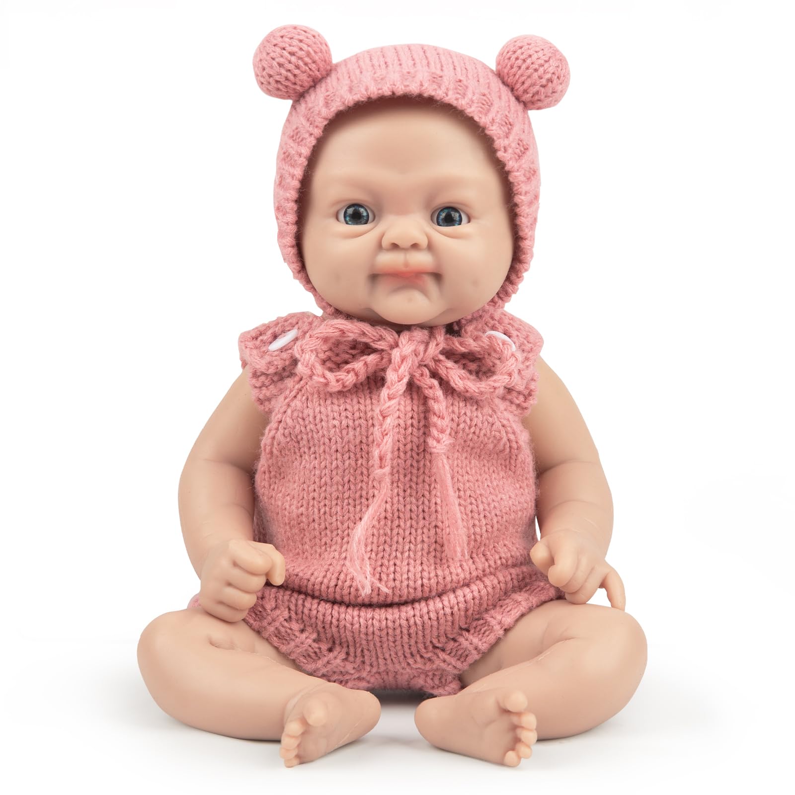 Vollence 12 inch Full Silicone Baby Dolls Lifelike Realistic Reborn Real Babies with Feeding Accessories for Kids - Girl