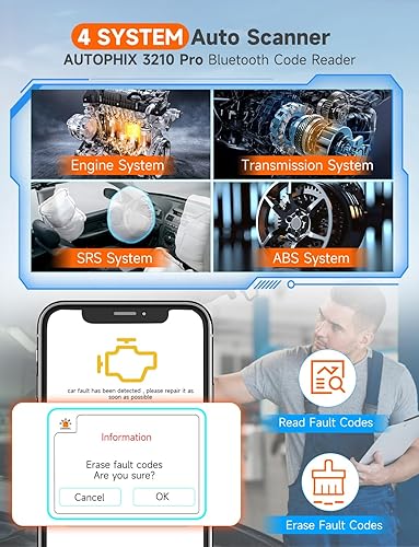 Miniatura 2 de AUTOPHIX Escáner Bluetooth OBD2, 3210 PRO Herramienta de escaneo de coche Revisar motor ABS SRS Transmisión Lector de código inalámbrico Escáner de