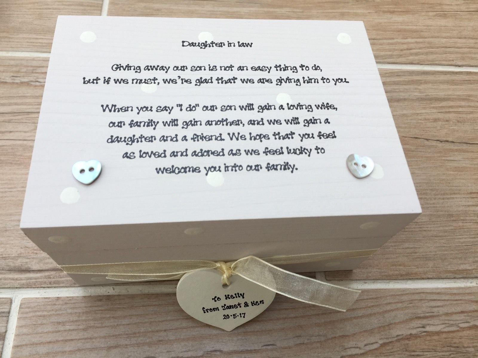 father's gift to daughter on her wedding day