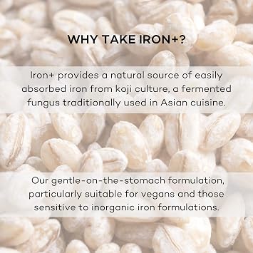 FutureYou Iron+ Koji Fermented Iron & Vitamin B12 Capsules, 28 Day Supply