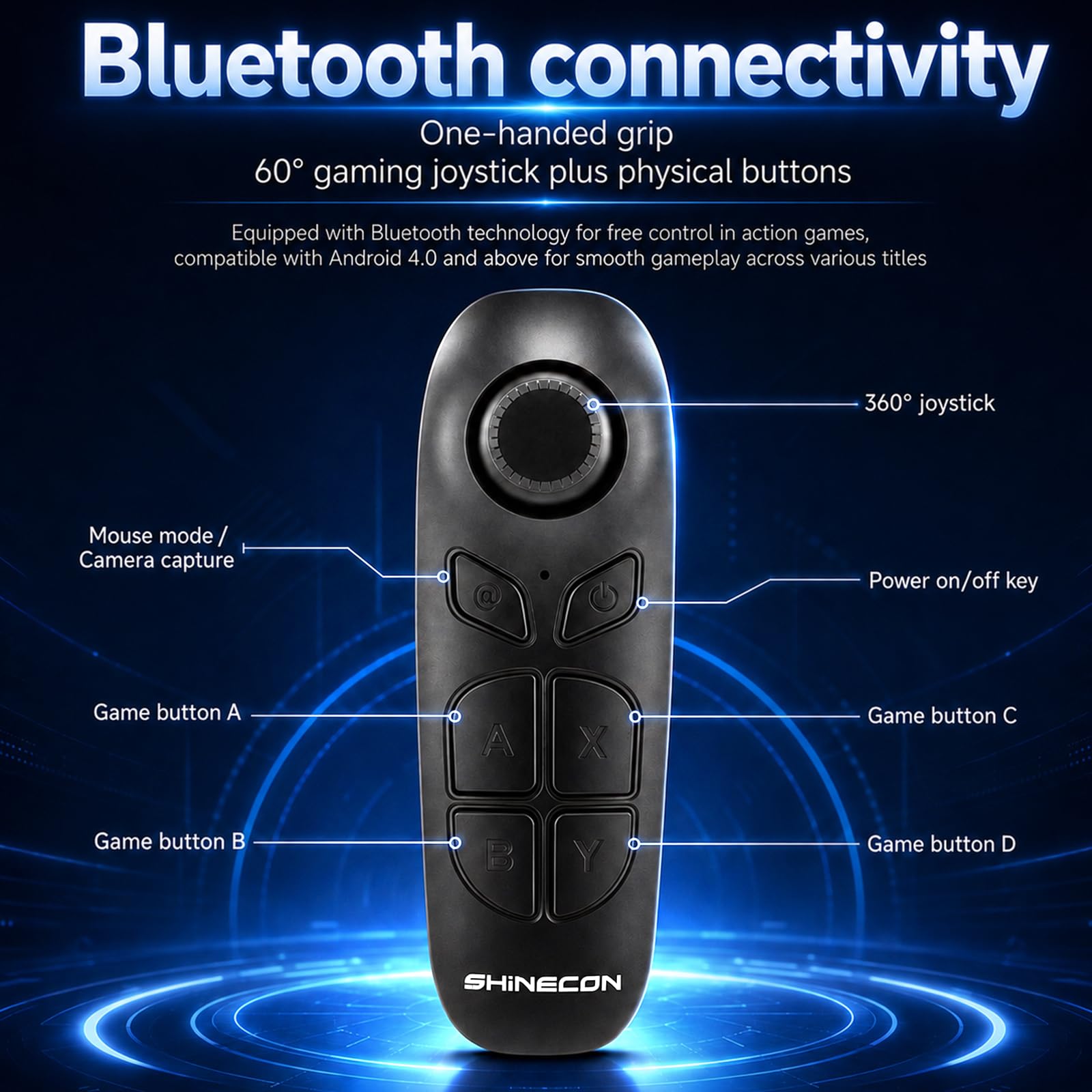 Casque VR 3D avec Écouteurs Verres HD Anti-Lumière Bleue Compatible Smartphones iPhone Android 4,7-7,2"