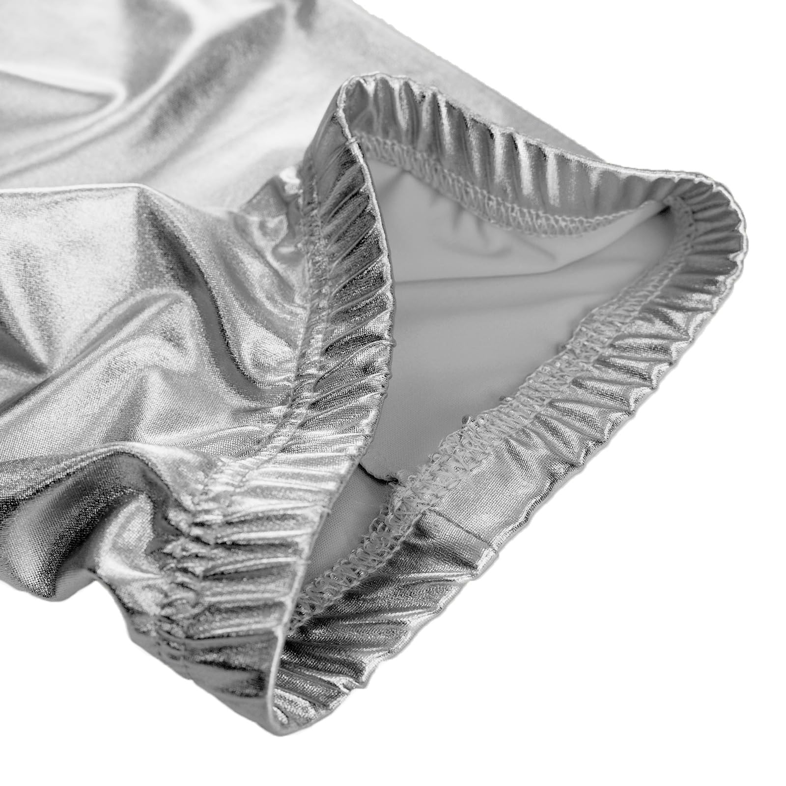 LOLANTA Leggings de Danza Metalizados para Niñas, Pantalón Elástico Largo y Recto, Pantalón de Danza Atlético, Negro/Oro/Rosa/Rosado Oscuro/Plata, 5-11 años