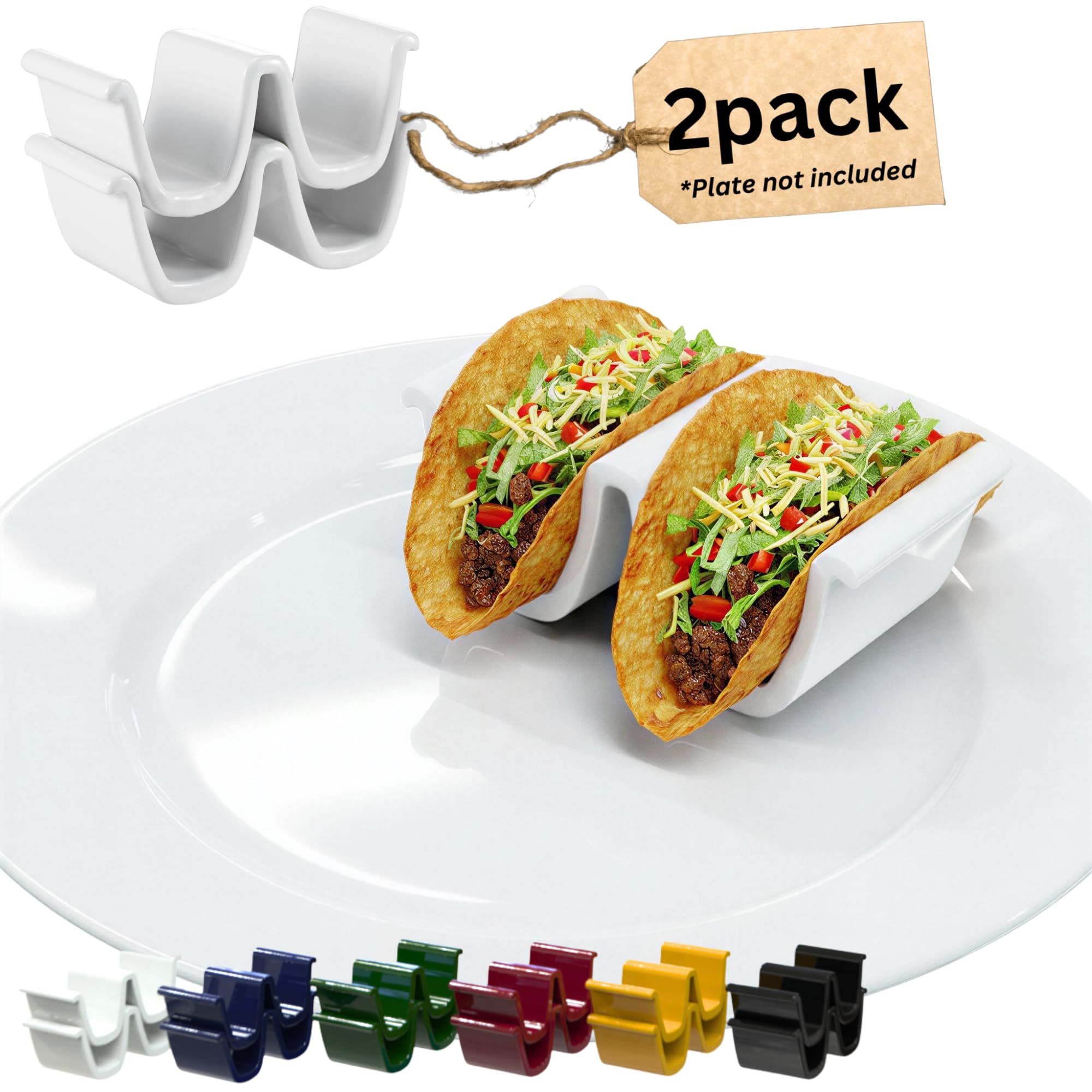 DESTOCKAGE - Lot de 4 supports à tacos en acier inoxydable 🥩 - Arts de la table