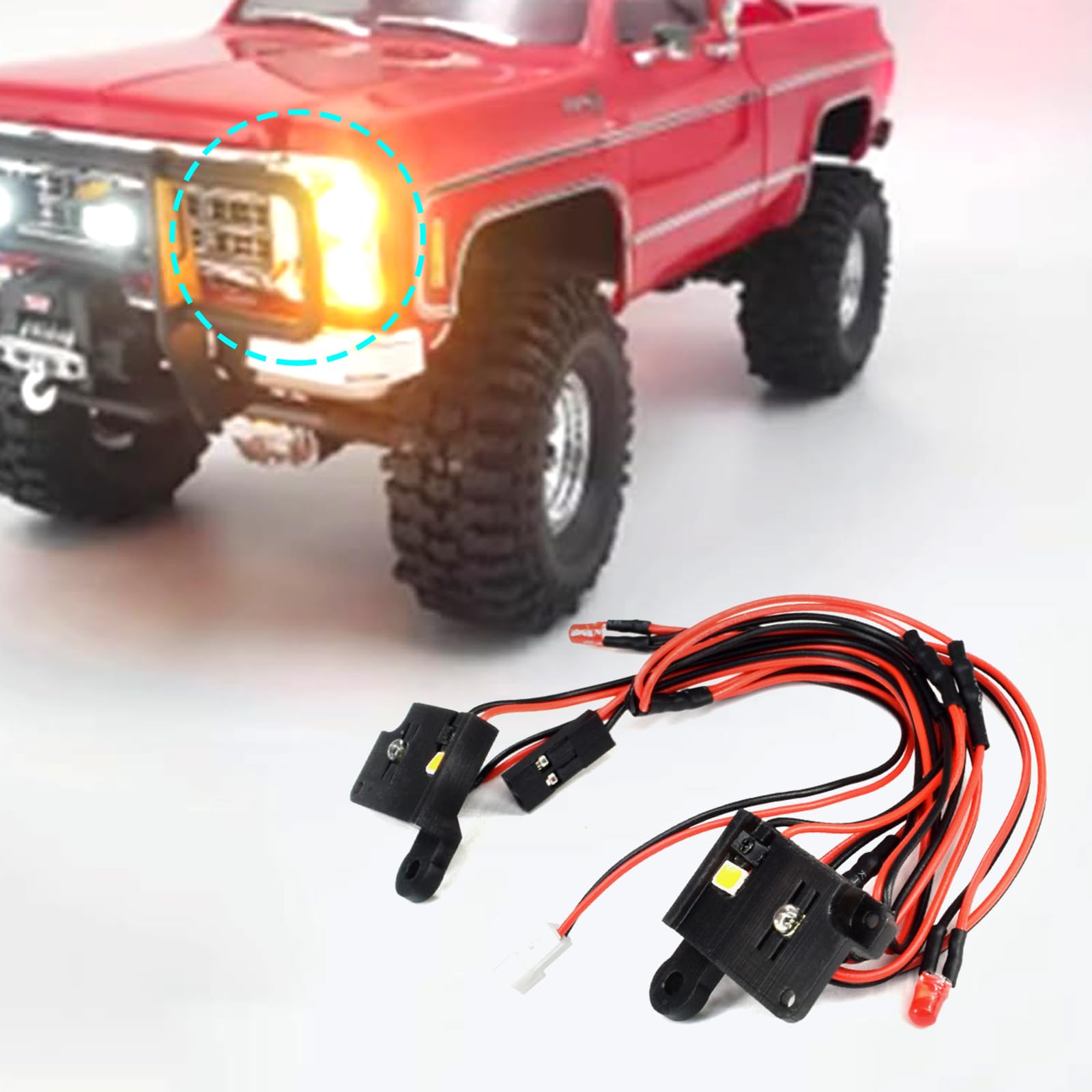 Kit Lumière LED Toit + Avant/arrière Pour Traxxas 1/18 Trx4m K10 – Nylon Noir, Upgrade RC