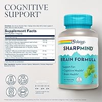 Vista 2 de SOLARAY SharpMind Brain Support Formula - Nootropic Brain Supplements - Cognitive and Brain Health Support with Ginkgo Biloba - 60-Day Guarantee, 60
