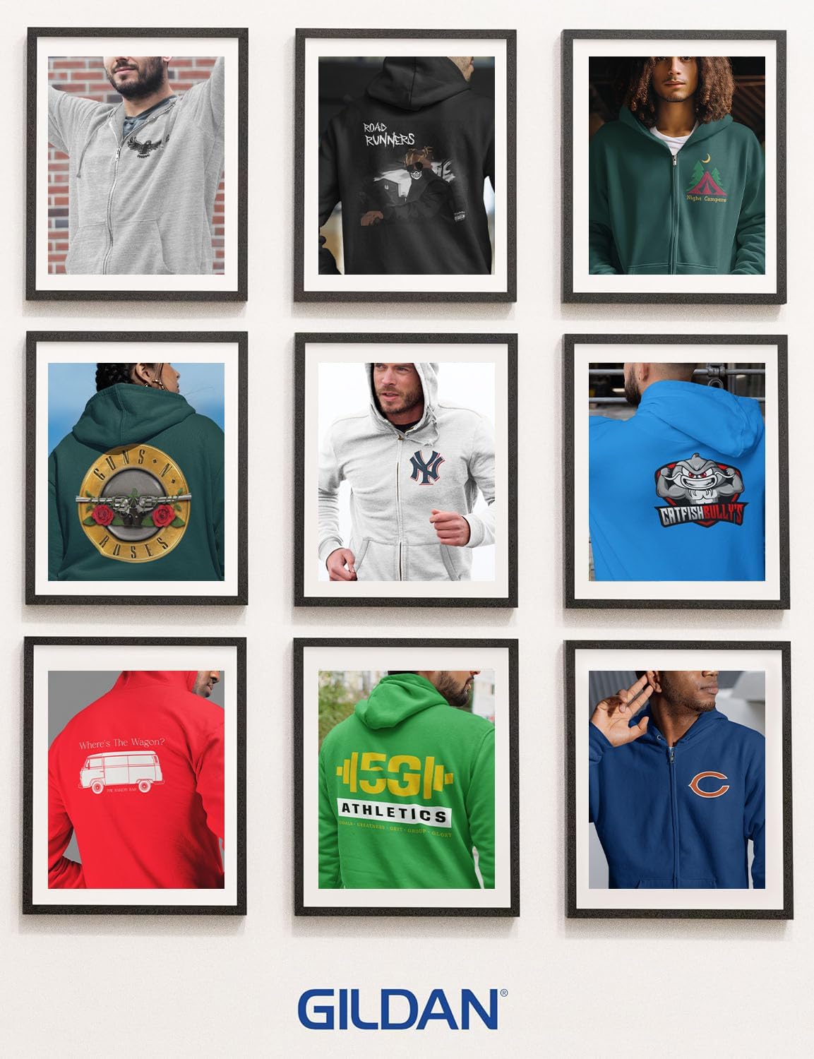 Gildan Custom Full-Zip Hoodie – Unisex Personalized Heavy Blend Zip Up Sweatshirt Jacket for Men, Women – Add Your Image Text