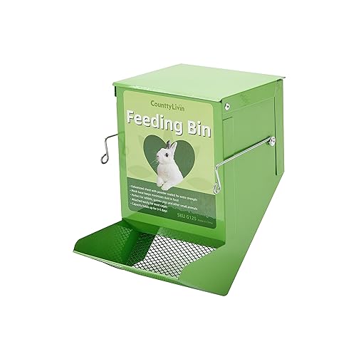 Metal Small Animal Feeder with Lid, Heavy Duty, Large Capacity