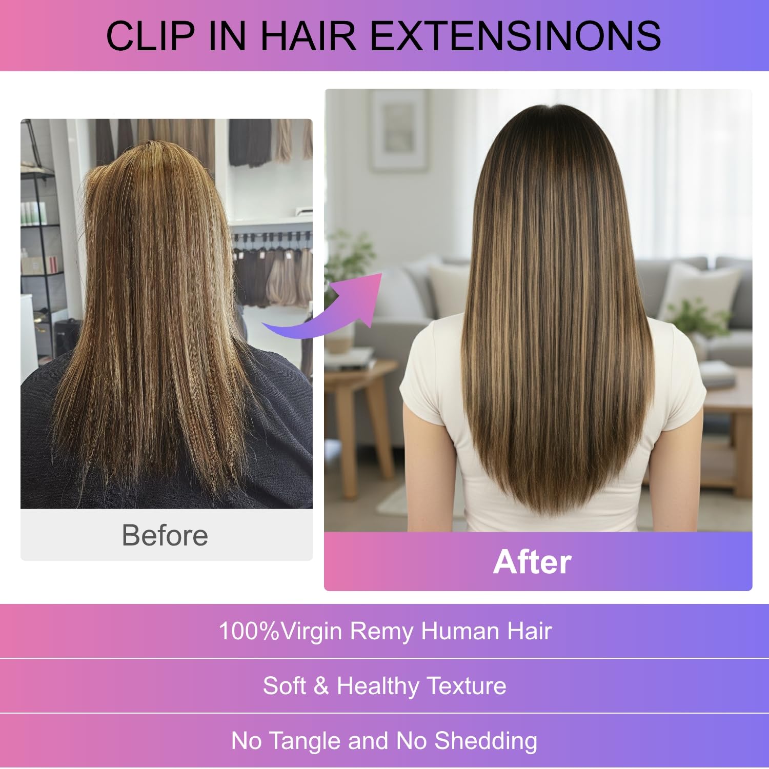 Clip in Hair Extensions 2/6 18Inch