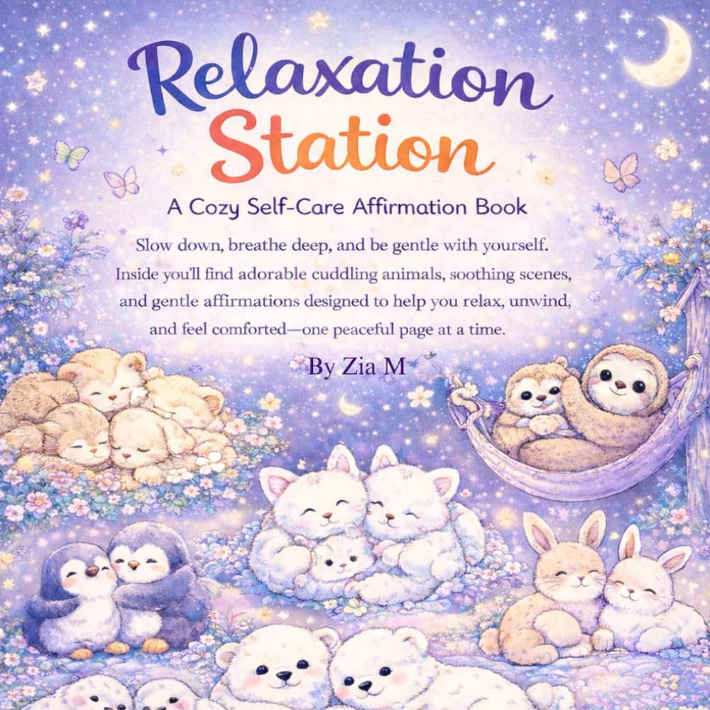 Relaxation Station: A Cozy Self-Care Affirmation coloring Book