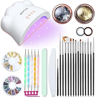 Gel UV Led Nail Lamp Kit, Zmteam 48w Polygel Nail Kit with UV Lamp, Acrylic Nail Starter Kit with Nail Brush/Decoration Do...