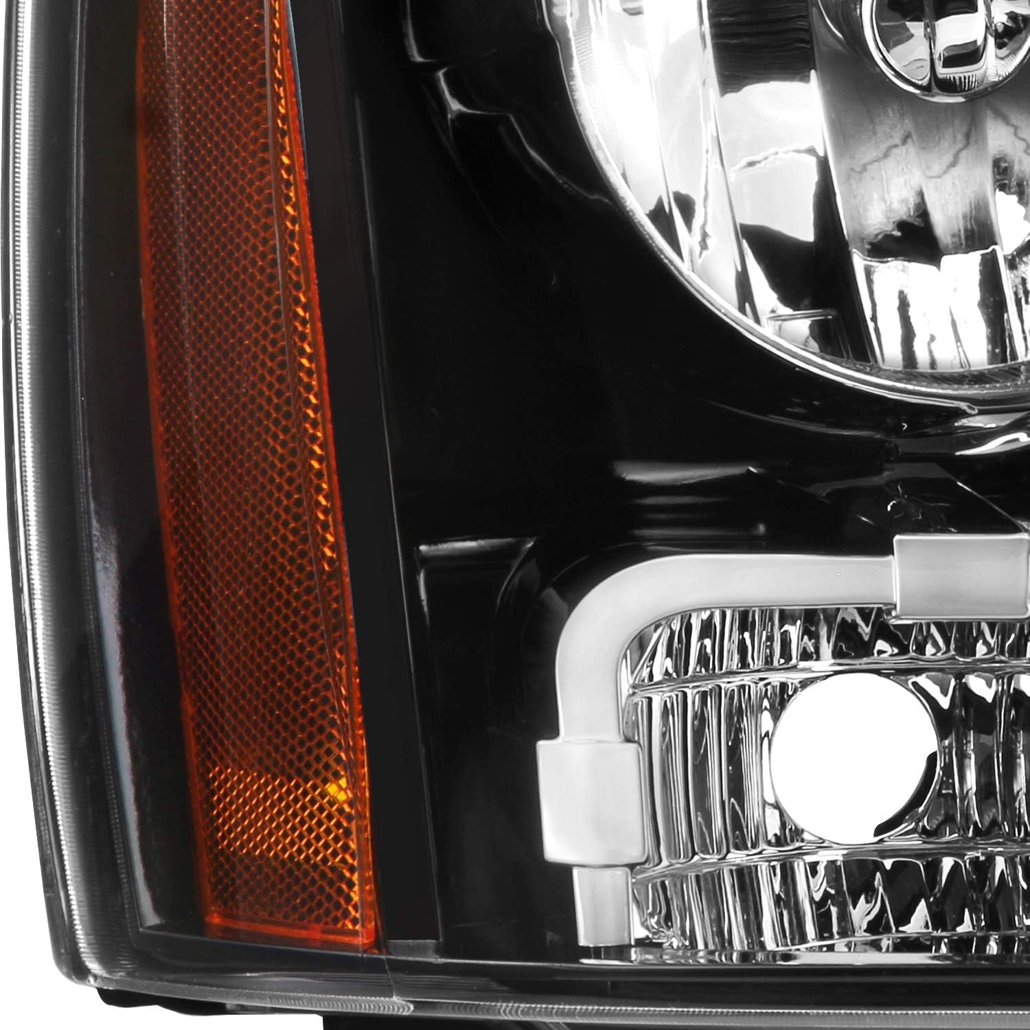AKKON - Fits 2007-2013 14 Chevy Tahoe Suburban Avalanche Model Black Headlights [Halogen Type] Right Passenger Side