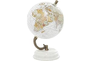 Deco 79 White Marble Globe: A Touch of Timeless Elegance