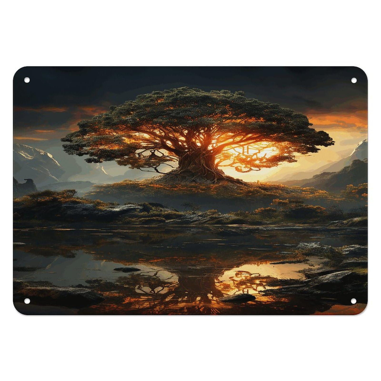 Fekiloot Style Natural Beauties Wall Decor Iron Painting Metal Sign