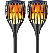 Solar Torch Frame Light Waterproof Flashing Solar Lights 43 Inch Solar Garden Lights Outdoor Landscape Decoration Lighting Dusk to Dawn Auto On/Off for Garden Passage 2 Pack