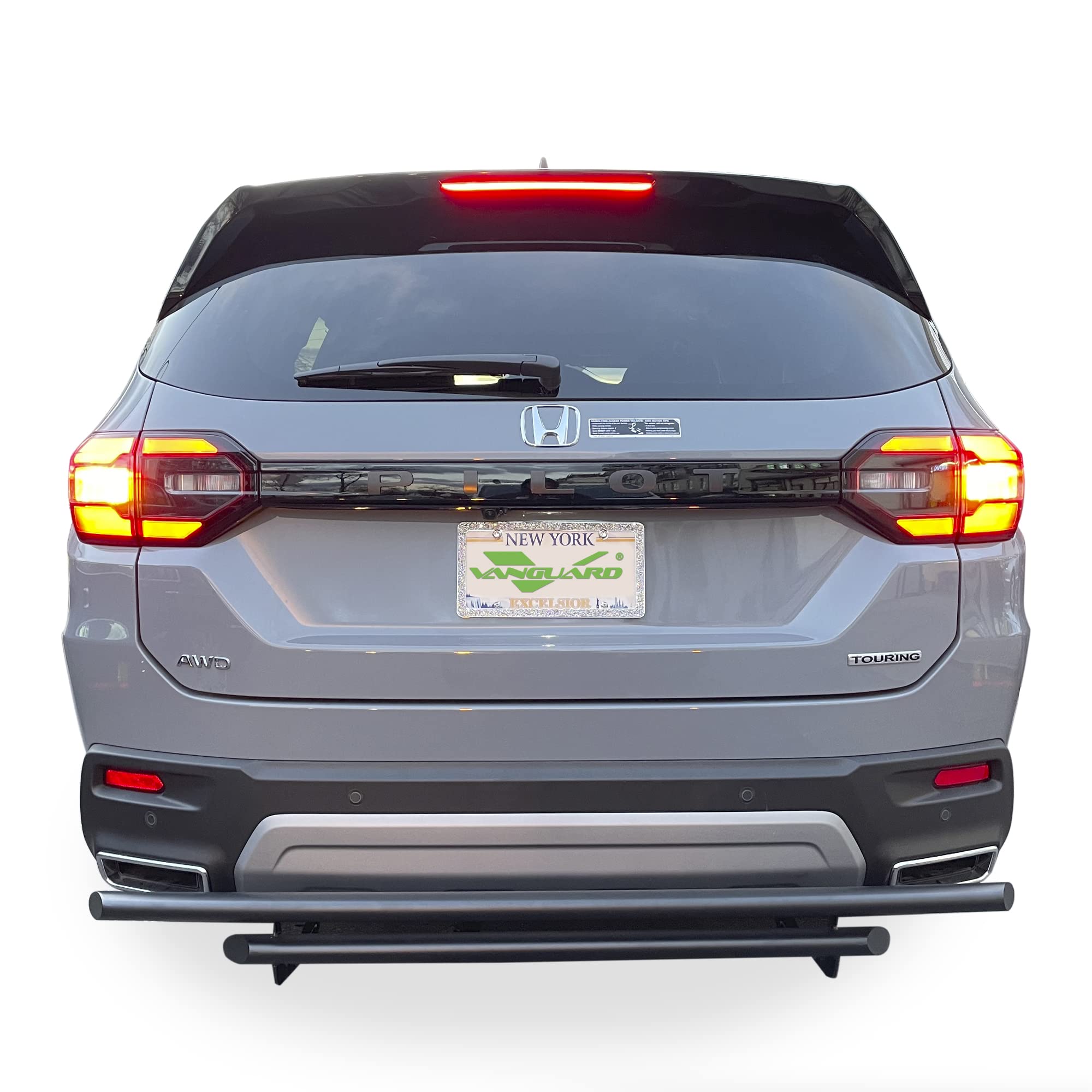Vanguard Black Powdercoat Double Layer Rear Bumper Guard | Compatible with 22-23 Acura MDX 23-24 Honda Pilot