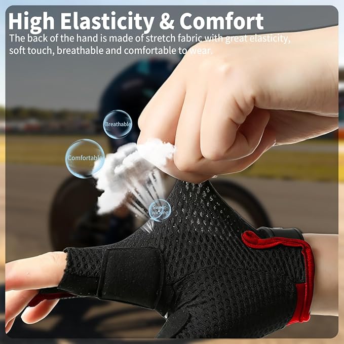Guantes de ciclismo sin dedos para hombre y mujer miniatura 5