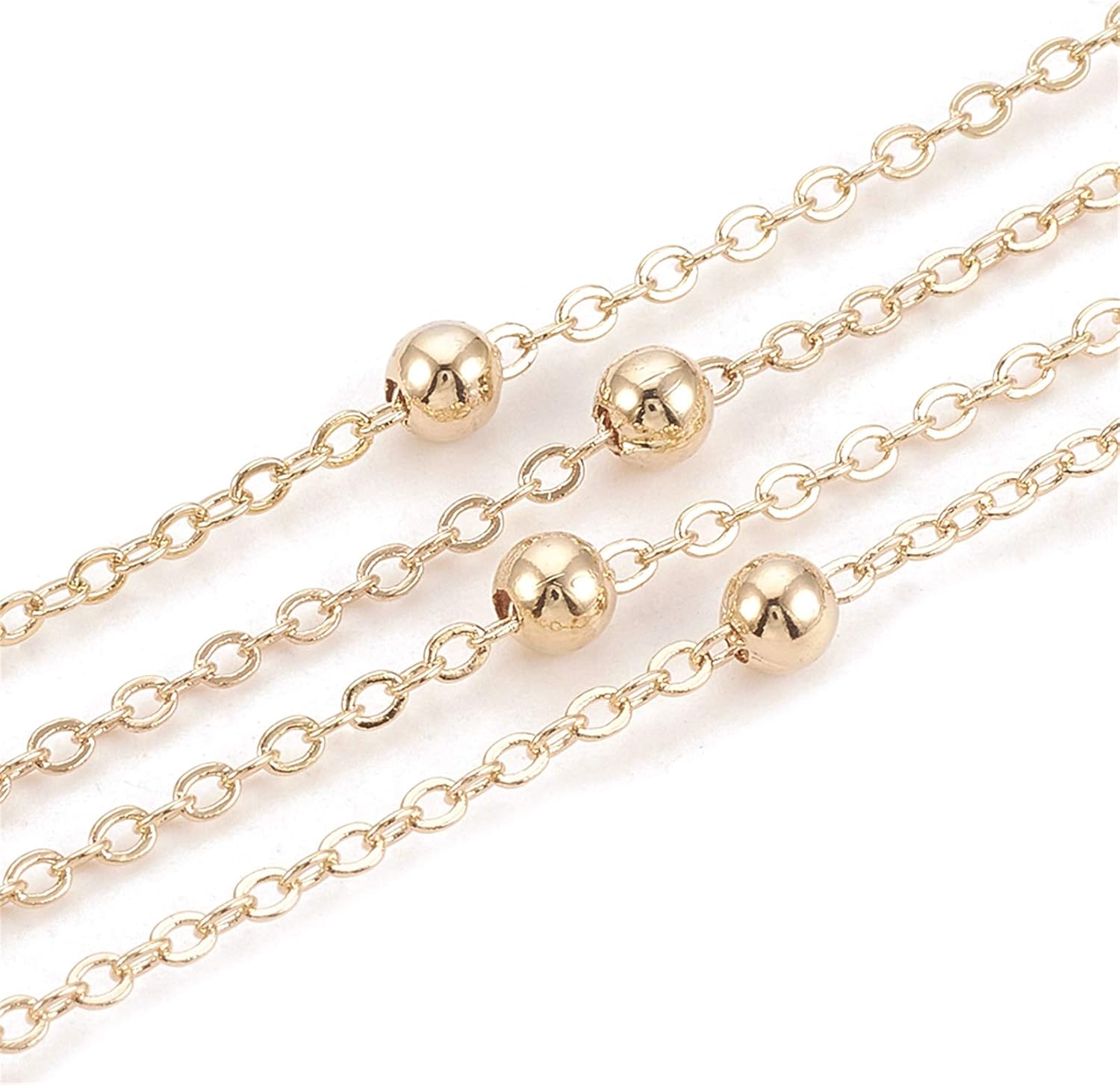 Craftdady 16 Feet 18K Gold Link Cable Chain Chunky Oval Cross Chain 8x6mm Soldered with Spool for Pendant Necklace Bracelet Earring Jewelry Craft Making