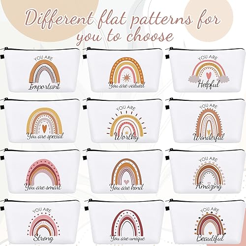 Miniatura 3 de Dunzy 20 bolsas de maquillaje a granel para regalo de graduación a granel, bolsa de maquillaje con cremallera, bolsa de maquillaje impermeable,