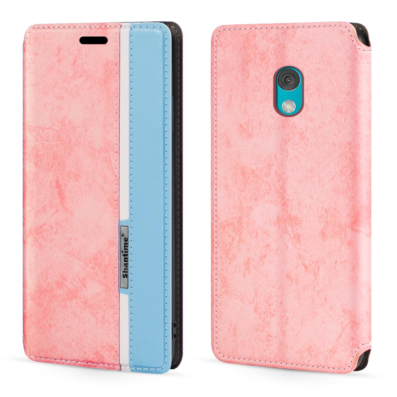 Colorblock Invisible Magnetic PU Leather Flip Case Compatible with Nokia 235 4G 2024, Stylish Wallet Cover with Full Protection and Slim Design