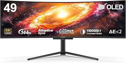 Discover Samsung Monitors to Transform Your Setup This Christmas 9 71GWcwvg7PL. AC SX425 INNOCN 49 OLED Ultrawide Curved Gaming Monitor 5120 x 1440p 144Hz, 0.03ms, USB Type C 90W, HDMI 2.1, DisplayPort, USB Hub, Speakers, Adaptive-Sync, Adjustable Stand, Black