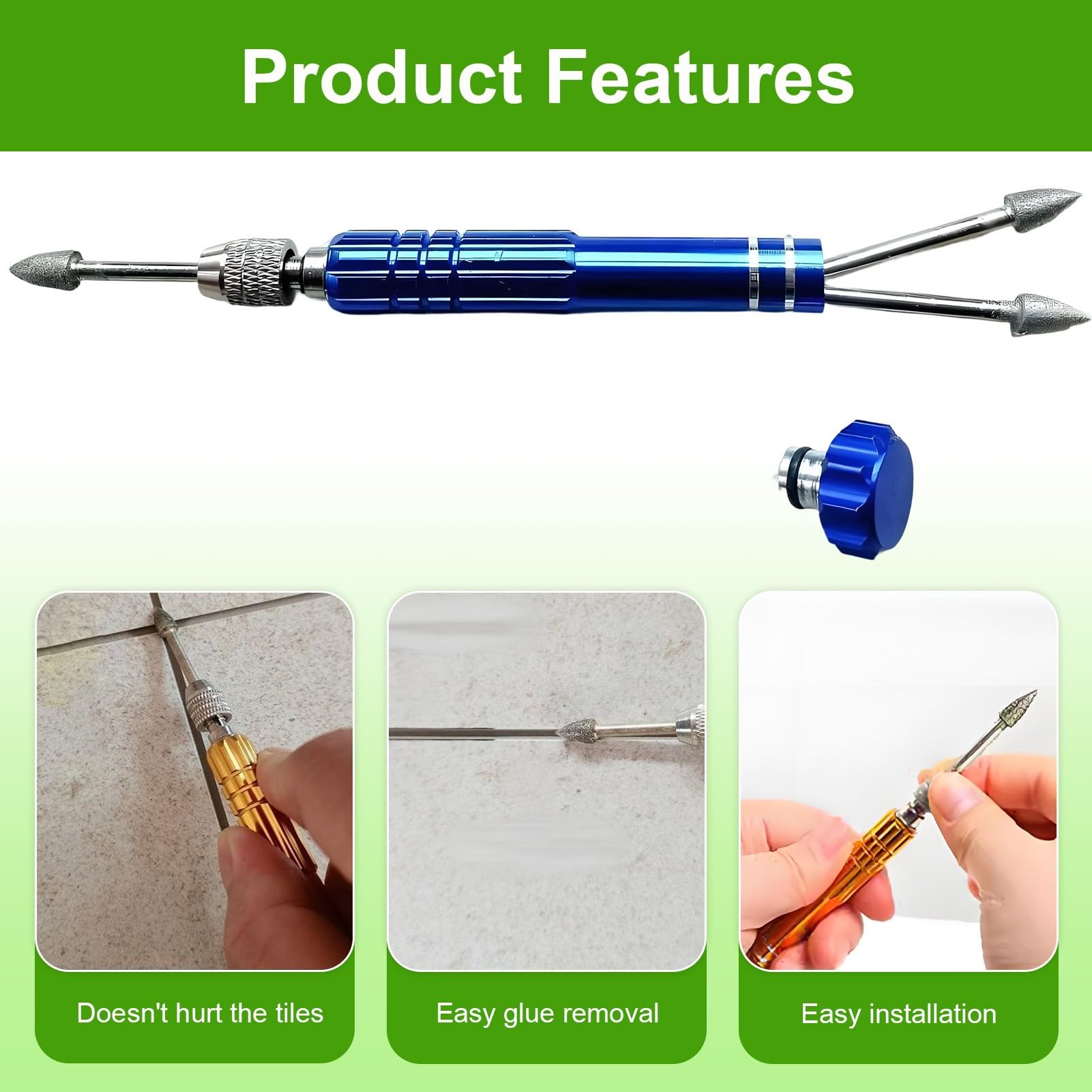 Set di 20 frese diamantate per utensili rotanti Dremel, accessori per pietra, vetro, ceramica, levigatura, lucidatura
