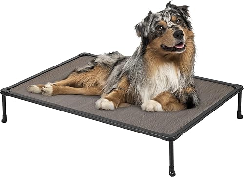 Veehoo Cama elevada para perros a prueba de masticaciones, cuna elevada para mascotas, malla transpirable, lavable y antideslizante para perros