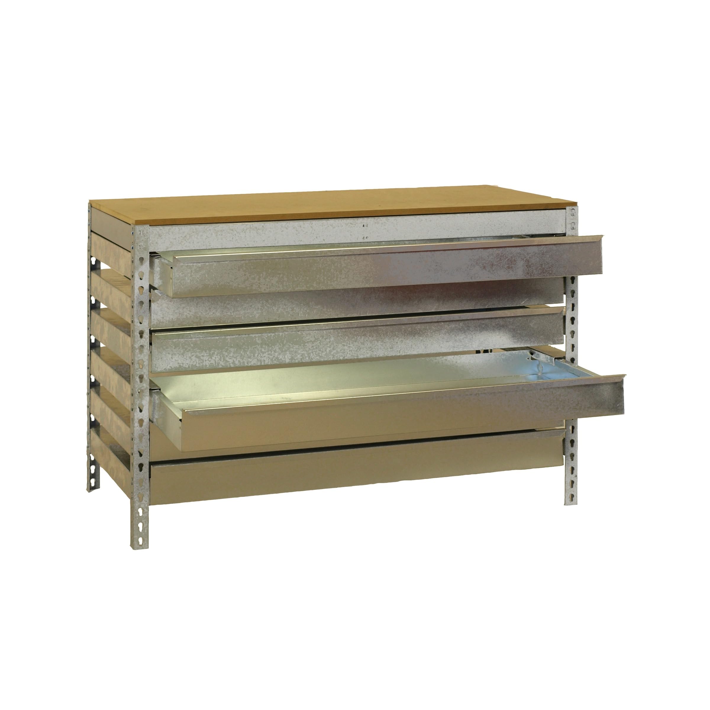 Simon Rack Banco de Trabajo Taller con Ruedas 1210x760 mm - BT5 | 6 Cajones, Tablero madera 16 mm, Capacidad Carga 120 kg, Galva , Pintura anticorrosión, Montaje sistema clic