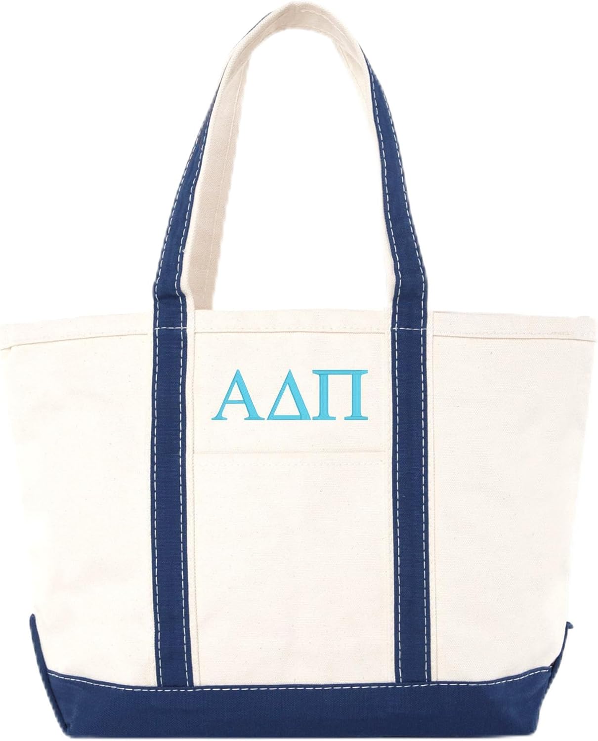 Go Greek Chic Sorority Embroidered Classic Canvas Tote Bag