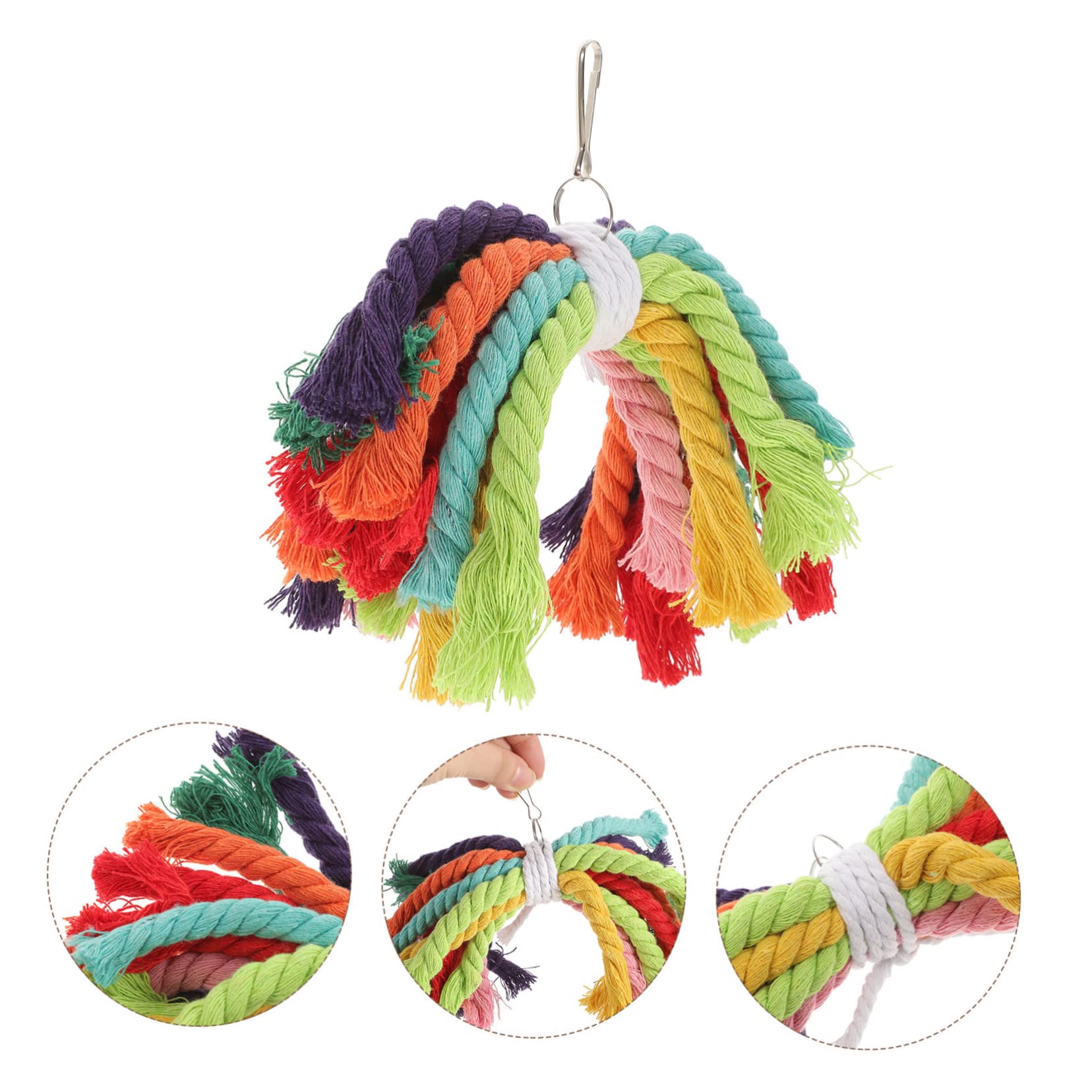 VANZACK 5pièces Jouet à Mâcher pour Perroquet Coton Accessoire Et Sûr pour Oiseaux Favorise Le Jeu Détente pour Cage à Oiseaux