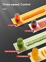 Vista 5 de Máquinas de exprimidor, Juilist Exprimidor de 75 mm de boca ancha con potencia máxima de 800 W, para verduras y frutas con ajuste de 3 velocidades