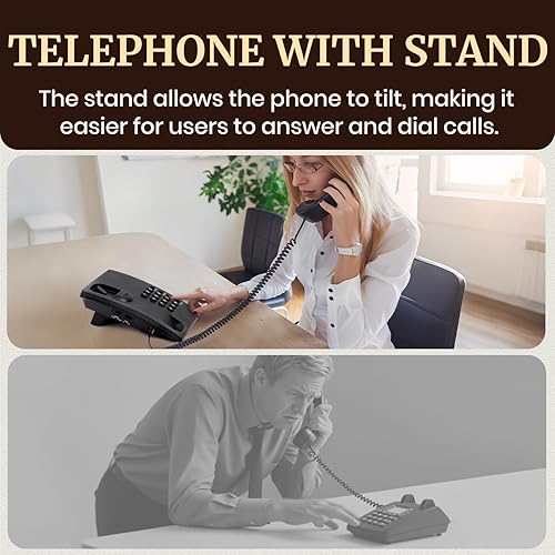 Miniatura 4 de Uvital Teléfono fijo para el hogar, teléfono con cable para teléfono fijo, teléfono fijo de teléfono, redireccionamiento de una tecla, flash,