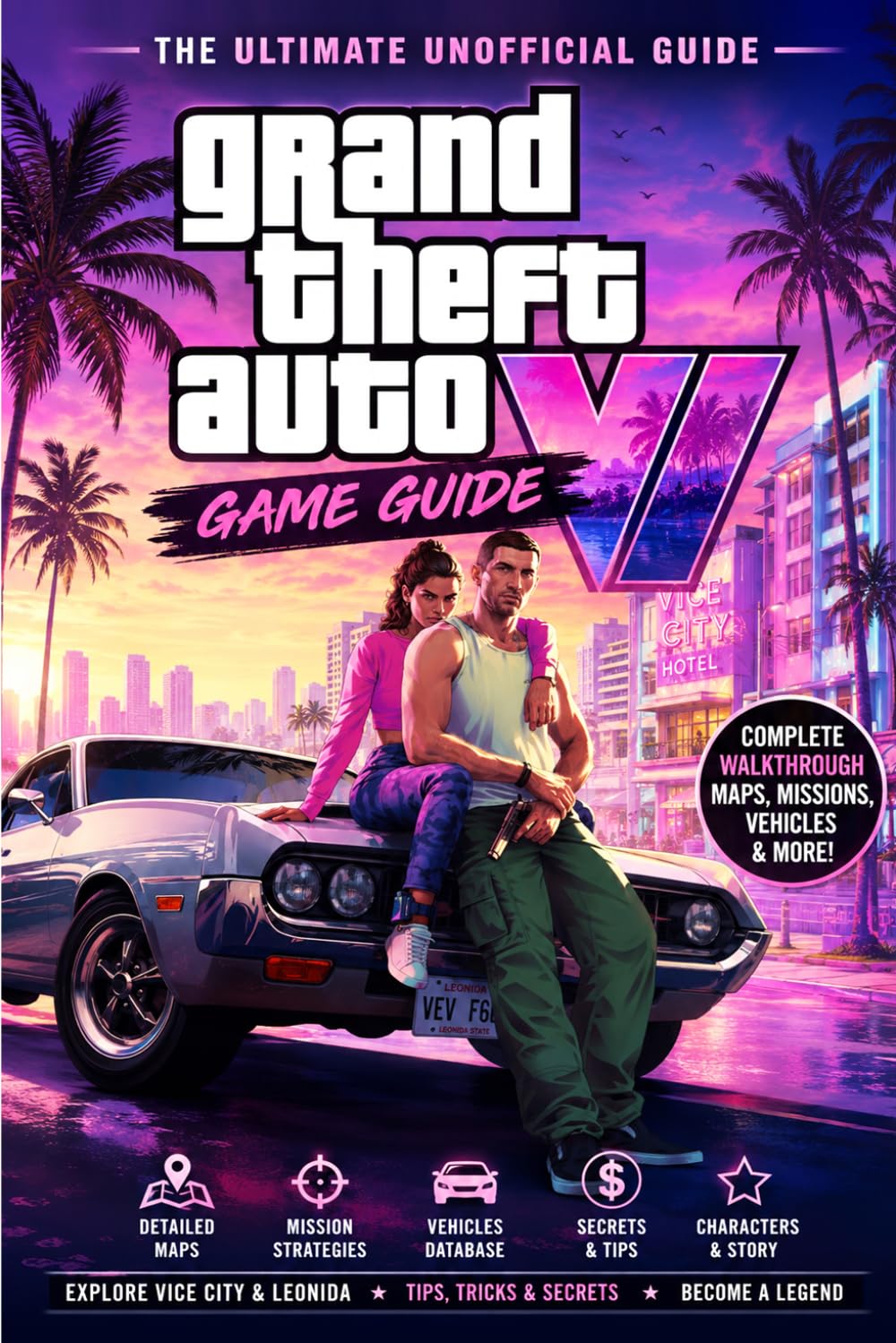 Grand Theft Auto VI Game Guide 2026: The Ultimate Unofficial Walkthrough for Vice City & Leonida — Complete Missions, Maps, Vehicles, Characters, Secrets, Tips, Strategies & Exploration Handbook