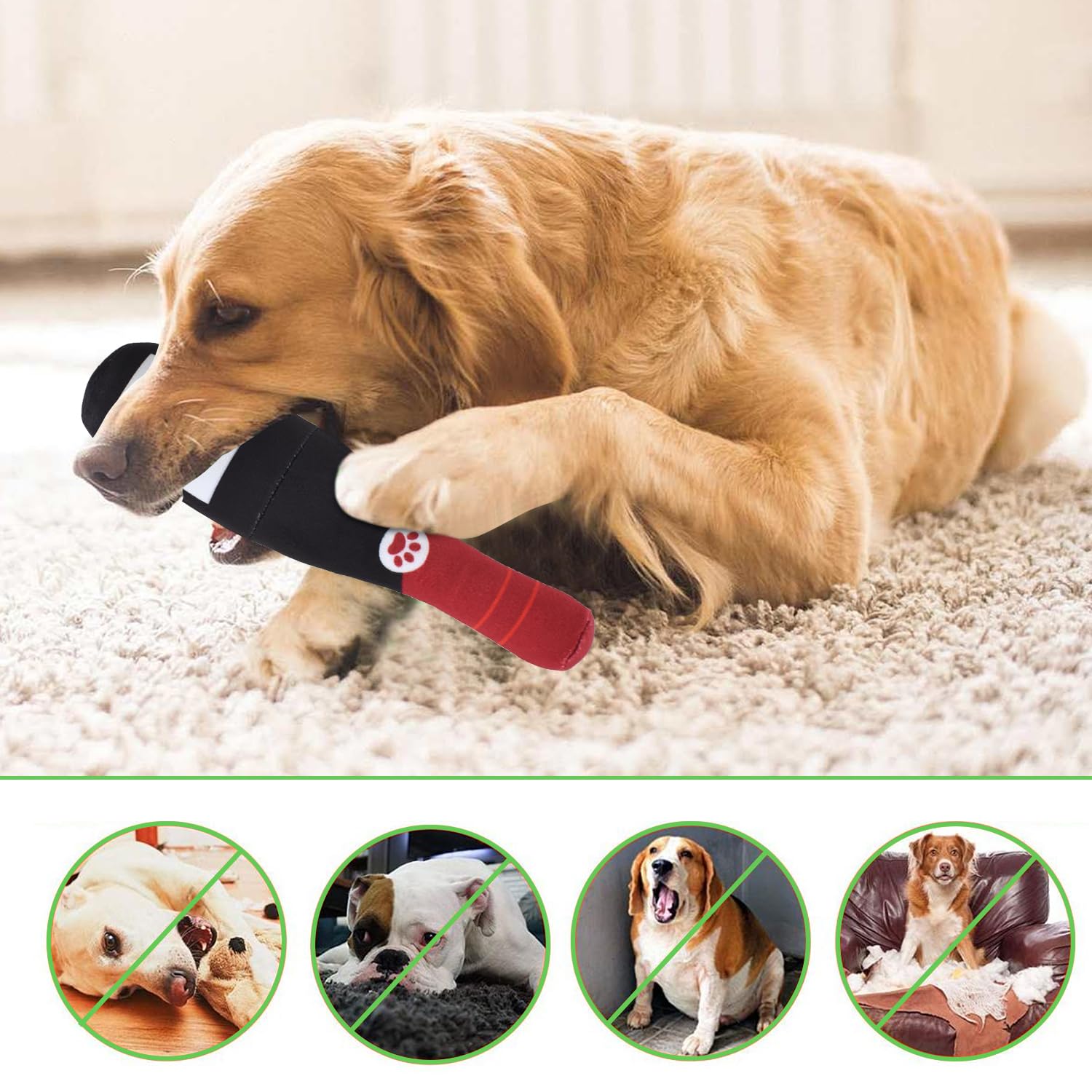 Zimoer Plush Dog Toy Squeaky Stuffed Dog Toys, Plush Red Wine Bottle 22 cm, Dog Interactive Toy Squeaky Pet Toys for Dogs, Puppies, Small Medium Large Dogs, Pets - Image 4