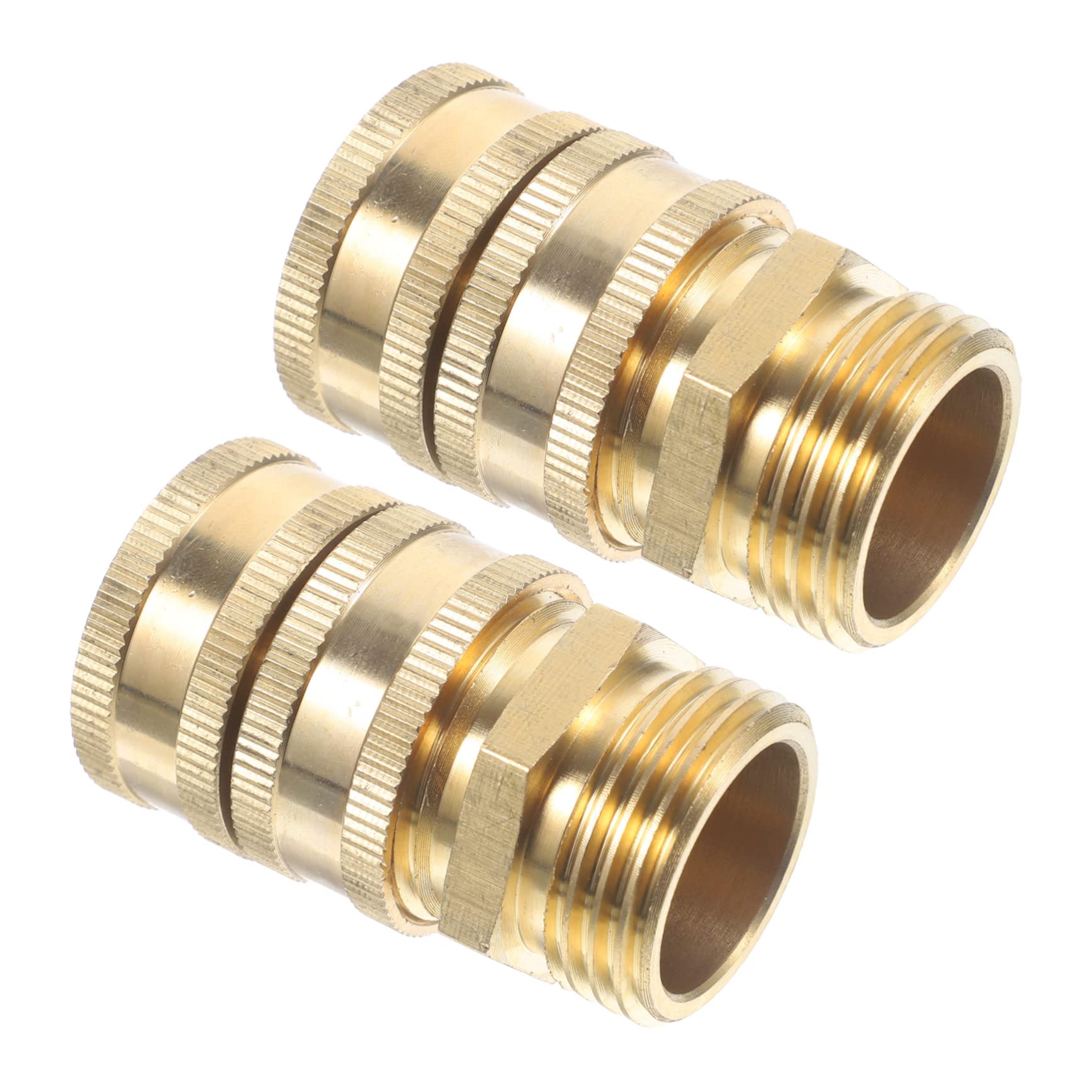 Sosoport 2 Juegos Adaptador De Vías Giratorio De Manguera Soporte De Manguera Conector Adaptador De Manguera De Agua Conectores Manguera De Jardín Extensible Golden Latón 2 Pares * 2