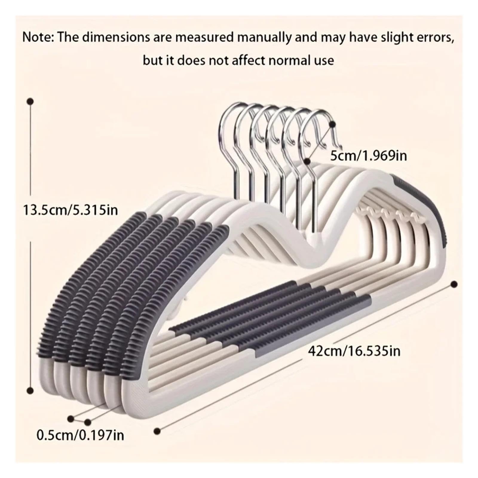 20 grucce in plastica salvaspazio con connettori, organizer a collo corto antiscivolo for guardaroba, dormitorio, ganci metallici