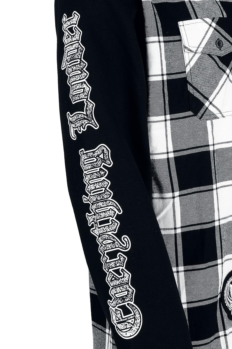 Motörhead EMP Signature Collection Uomo Camicia Maniche Lunghe nero/bianco 100% cotone Largo