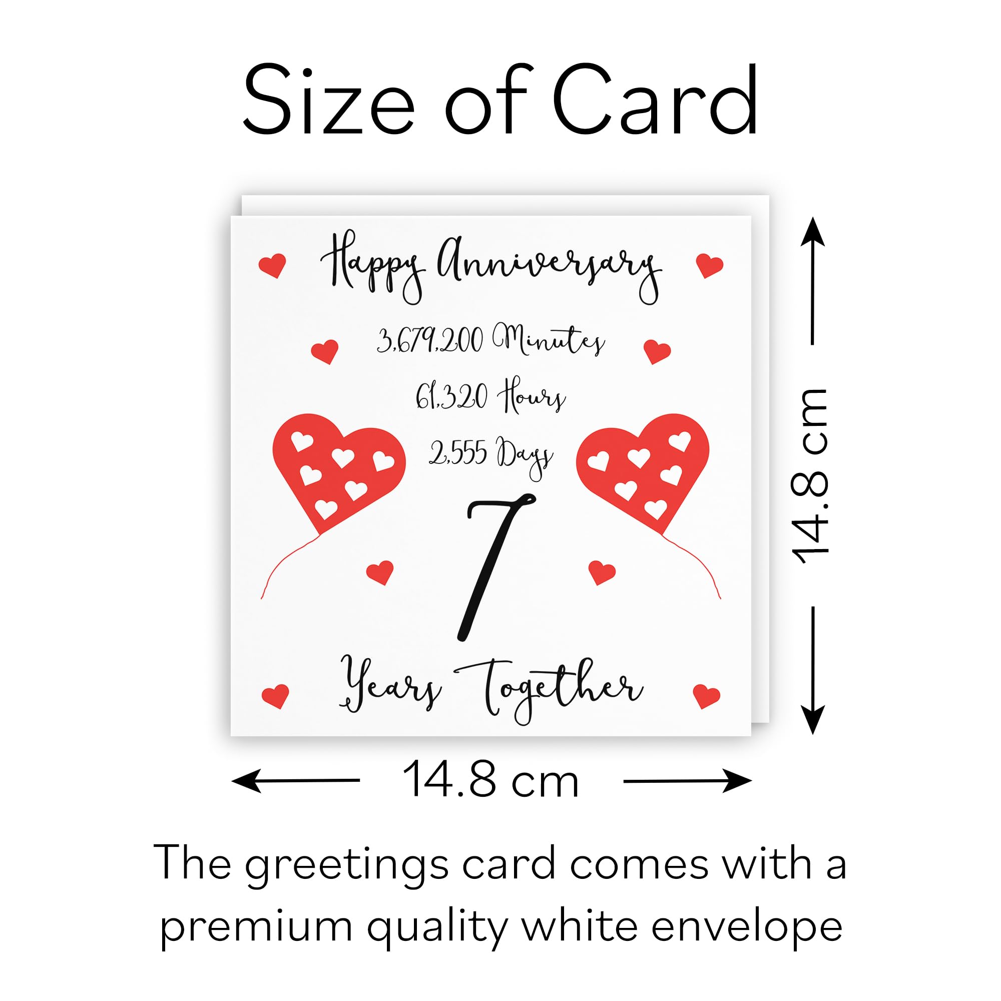 Hunts England - 7th Wedding Anniversary Card - 7 Years Together - Happy Anniversary - Timeless Collection - Cute Fun Card - Image 4