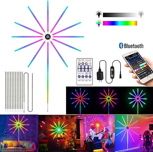 Miniatura 5 de GEYUEYA Home Fireworks LED Strip Lights, 11.81" Smart RGB Dreamcolor Firework Lights with RemoteAPP Control, 258 LEDs Color Changing Chasing Effect,