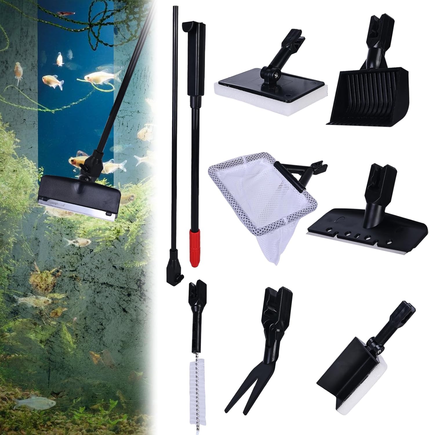 Fish Tank Cleaning Kit, 7 in 1 Fish Tank Cleaning Tools