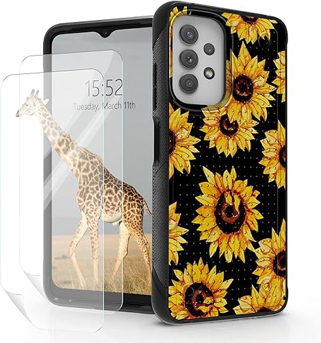 Funda para Samsung Galaxy A23 Galaxy A13 4G5G, Galaxy A04, Galaxy A04S, Galaxy A32 5G, con 2 protectores de pantalla, funda protectora híbrida de